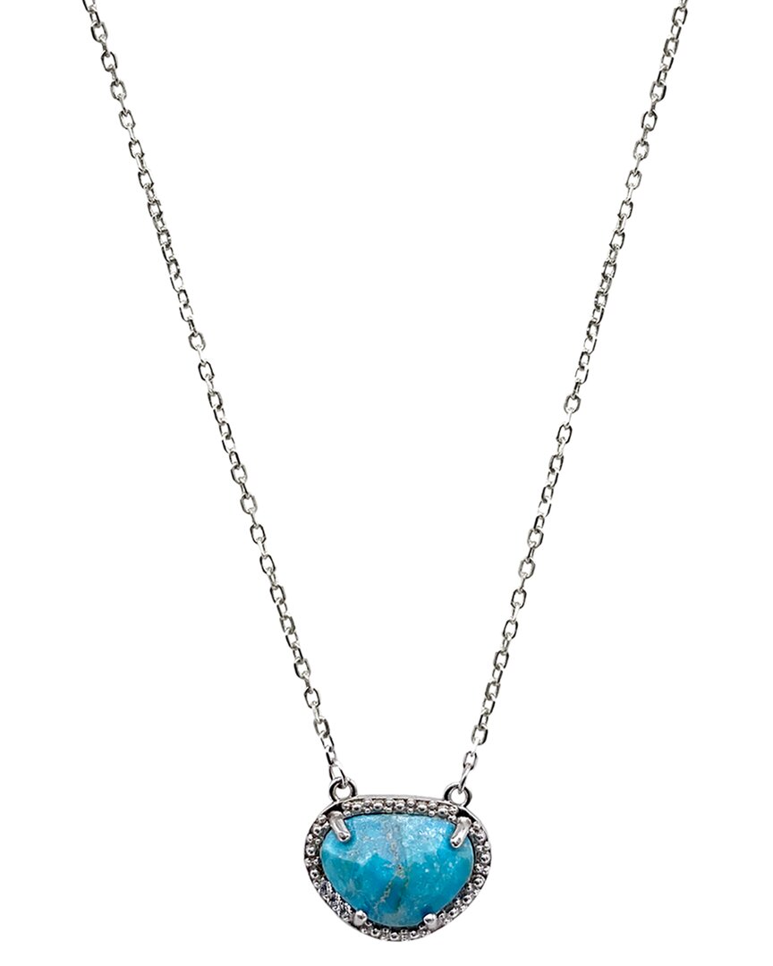 Adornia Fine Jewelry Silver 2.00 Ct. Tw. Turquoise December Birthstone Necklace