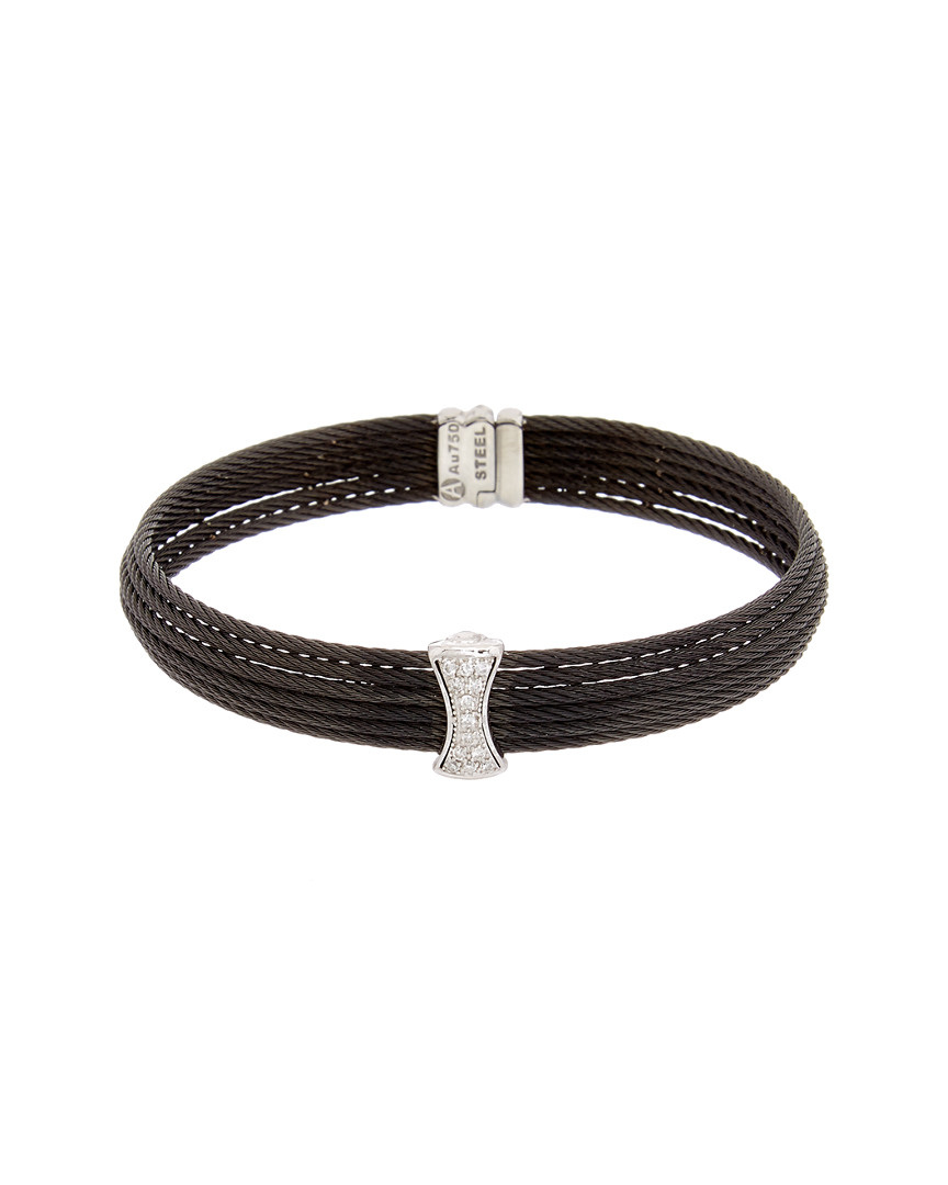 Alor Noir 18k 0.12 Ct. Tw. Diamond Bracelet In Black