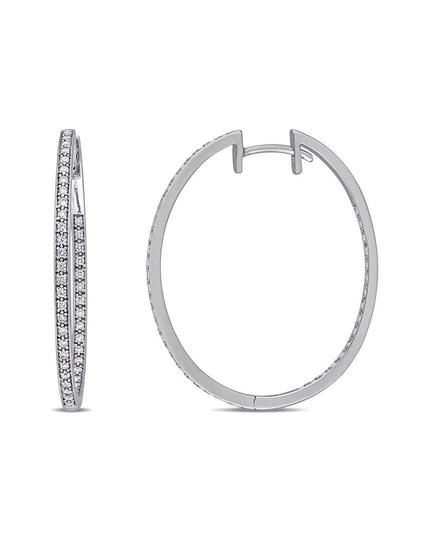 Rina Limor 10k 0.43 Ct. Tw. Diamond Inside-outside Clip-on Hoops