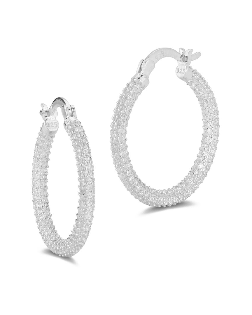 Chloe & Madison Chloe And Madison Silver Cz Small Hoops
