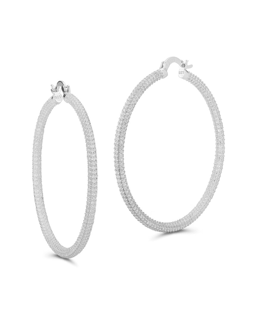 Chloe & Madison Chloe And Madison Silver Cz Large Hoops