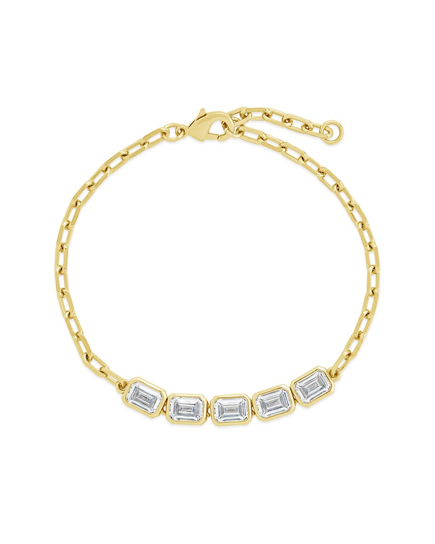 Sterling Forever Nyssa Bezel Cubic Zirconia Station Bracelet