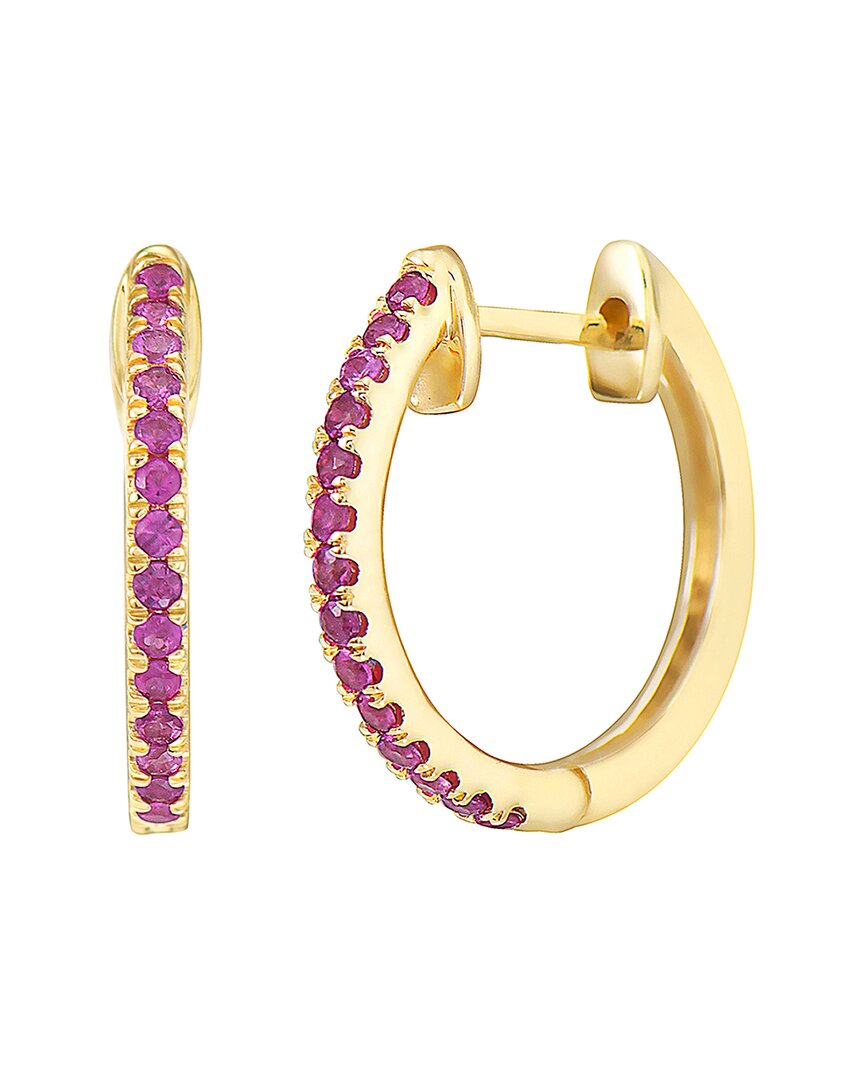 Gemstones 14k 0.20 Ct. Tw. Sapphire Huggie Earrings