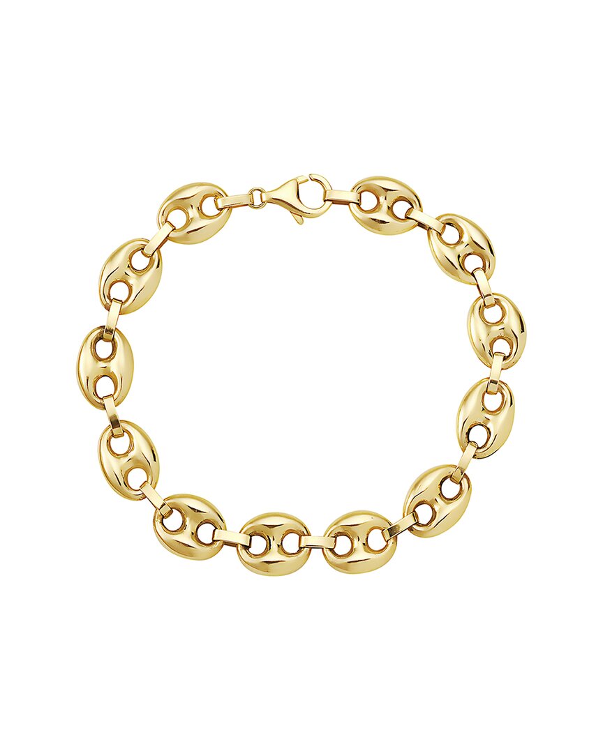 Italian Gold Mariner Puff Chain Bracelet