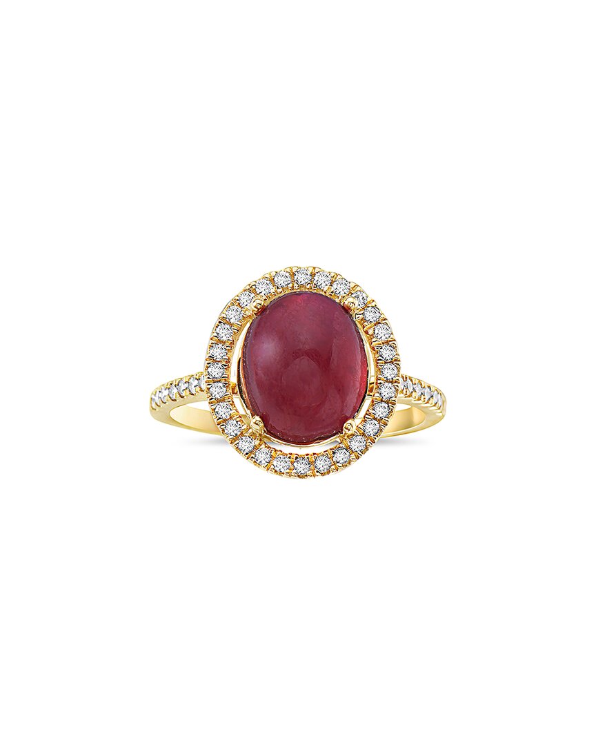 Gemstones 14k 4.65 Ct. Tw. Diamond & Ruby Halo Ring
