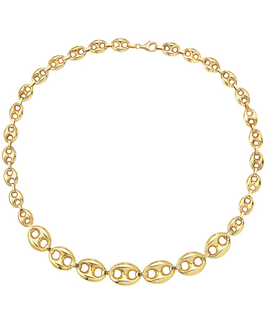Italian Gold Mariner Puff Chain Necklace