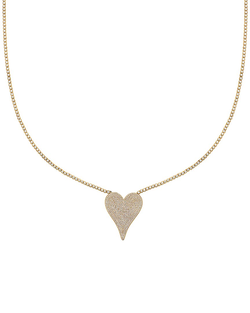 Diamond Select Cuts 14k 3.21 Ct. Tw. Diamond Heart Tennis Necklace
