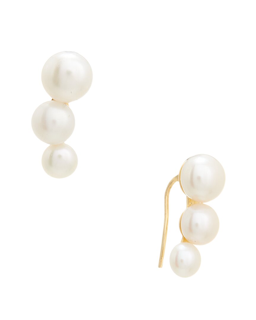 Maitre De Diamant 18k 5.5-7.5mm Pearl Earring In Gold