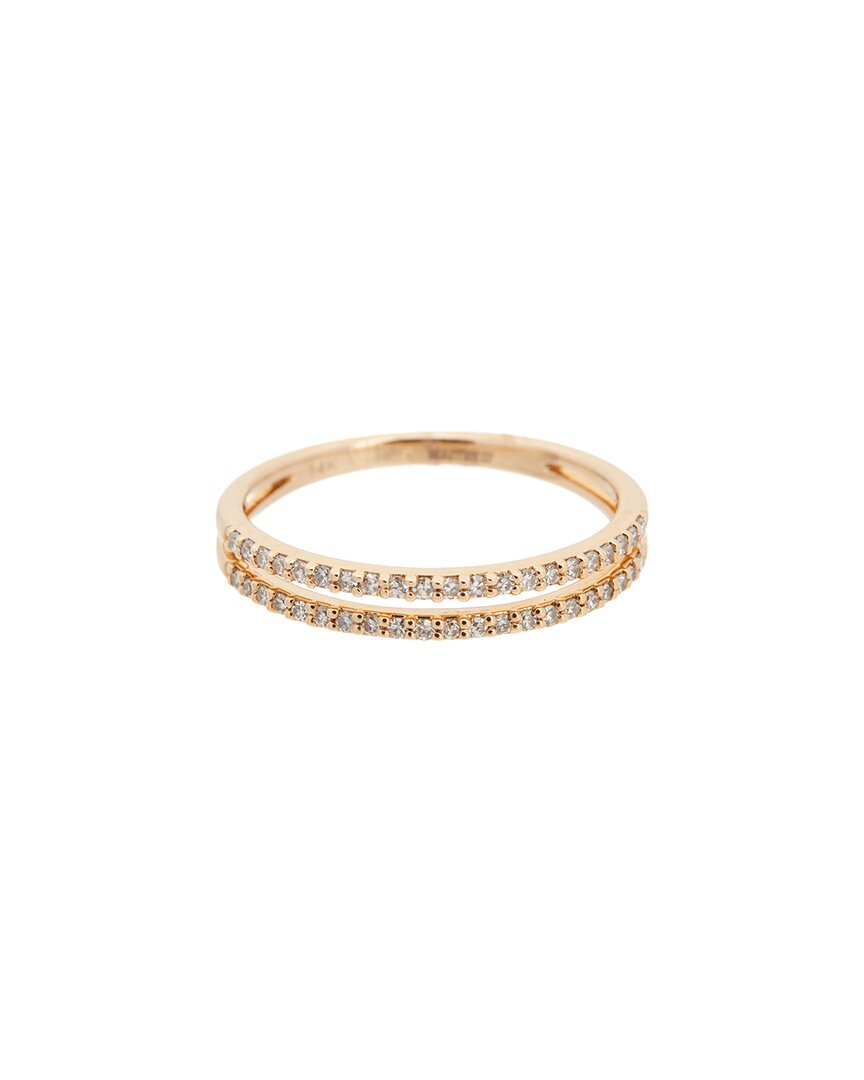 Maitre De Diamant 14k Rose Gold 0.18 Ct. Tw. Diamond Ring In Gold