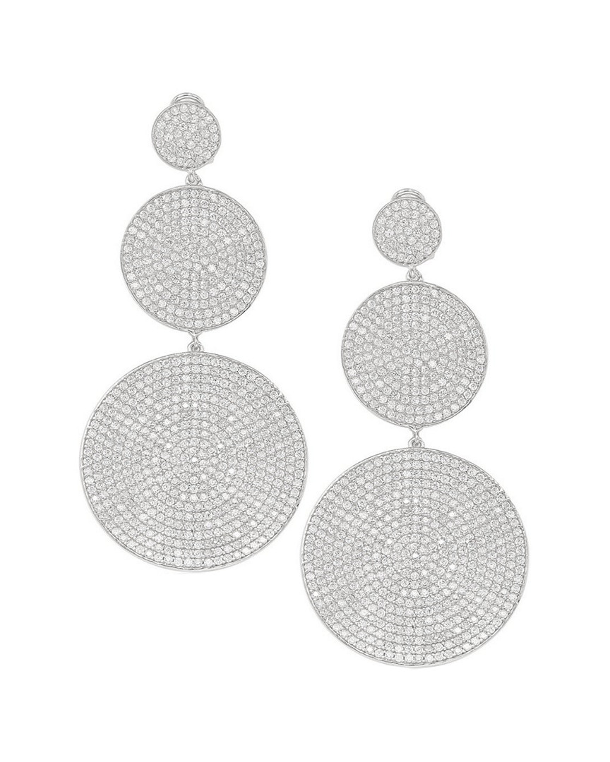 Suzy Levian Silver Cz Earrings