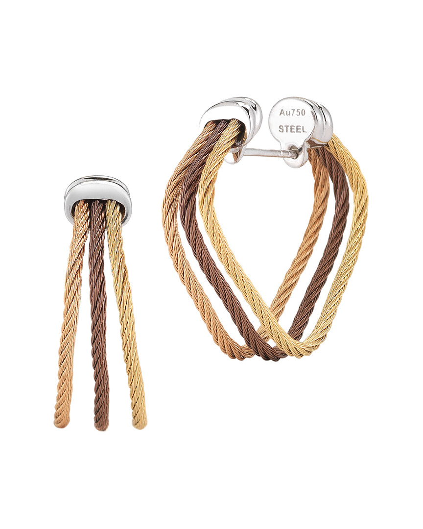 Alor Classique 18k & Stainless Steel Cable Earrings In Nocolor