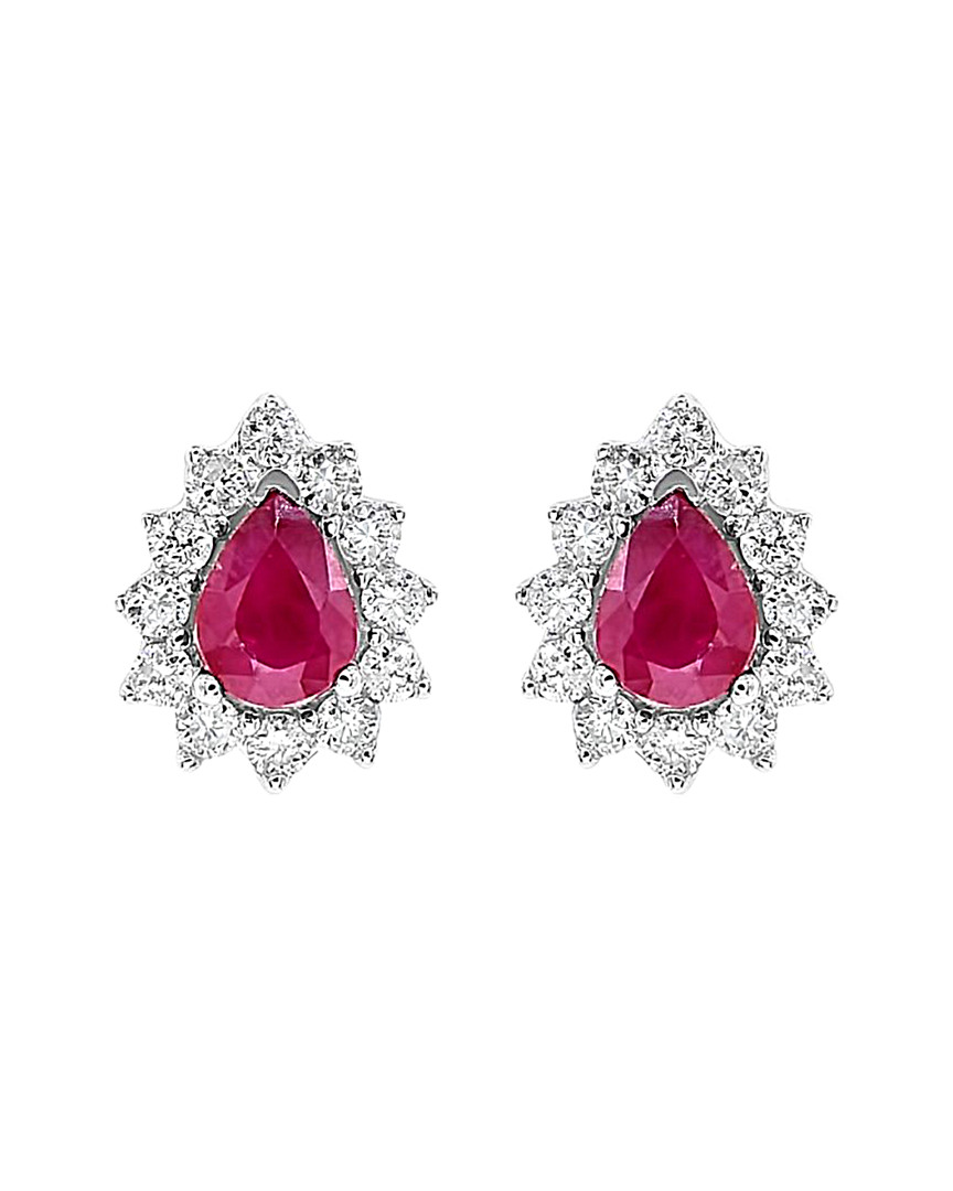 Diana M. Fine Jewelry 14K 0.51 ct. tw. Diamond & Ruby Earrings