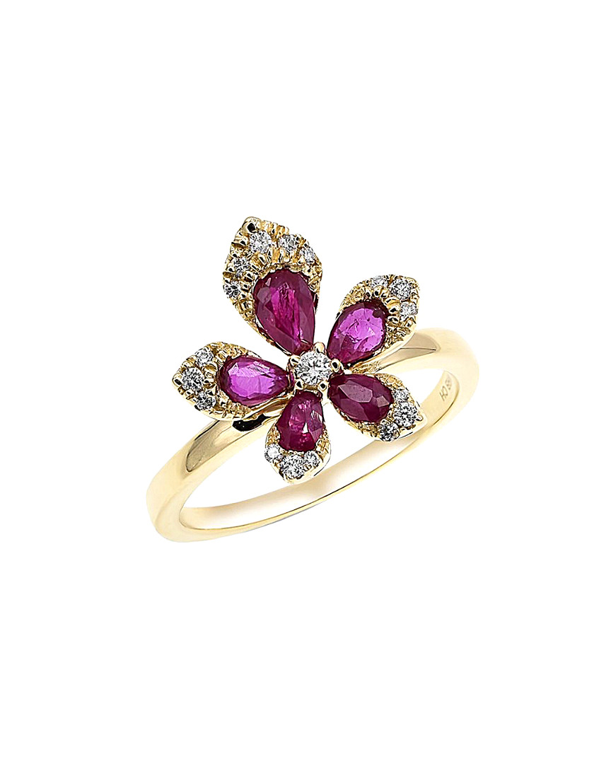 Diana M. Fine Jewelry 14k 0.86 Ct. Tw. Diamond & Ruby Ring