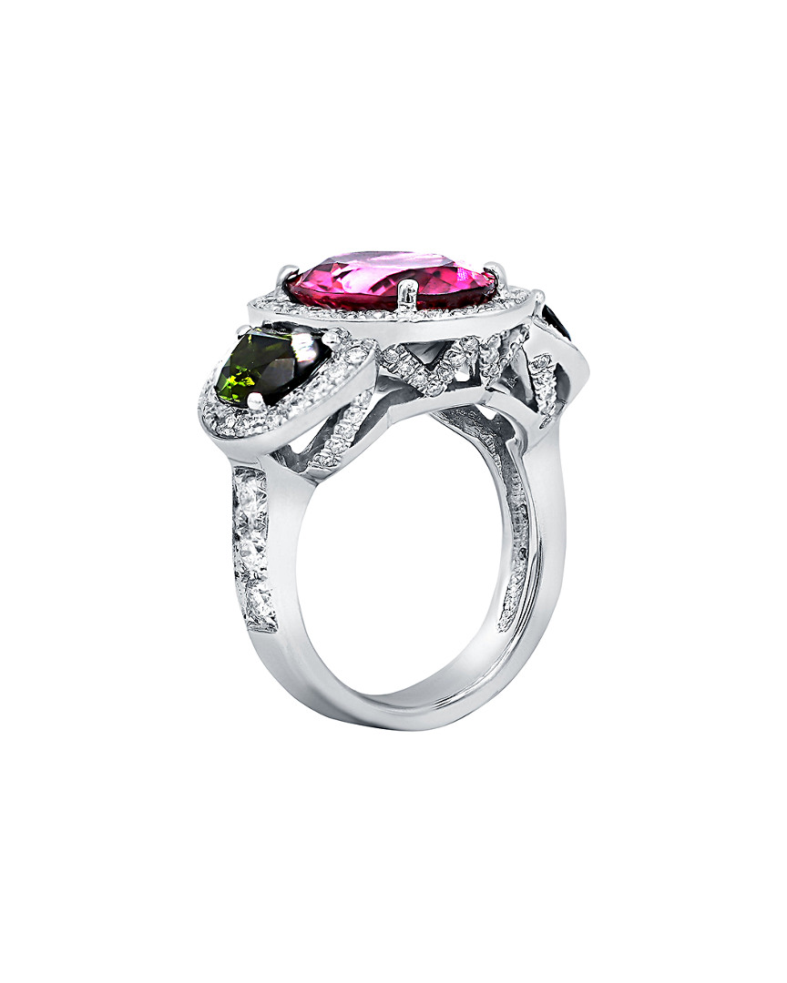 Diana M. Fine Jewelry 18k 9.35 Ct. Tw. Diamond & Tourmaline Ring