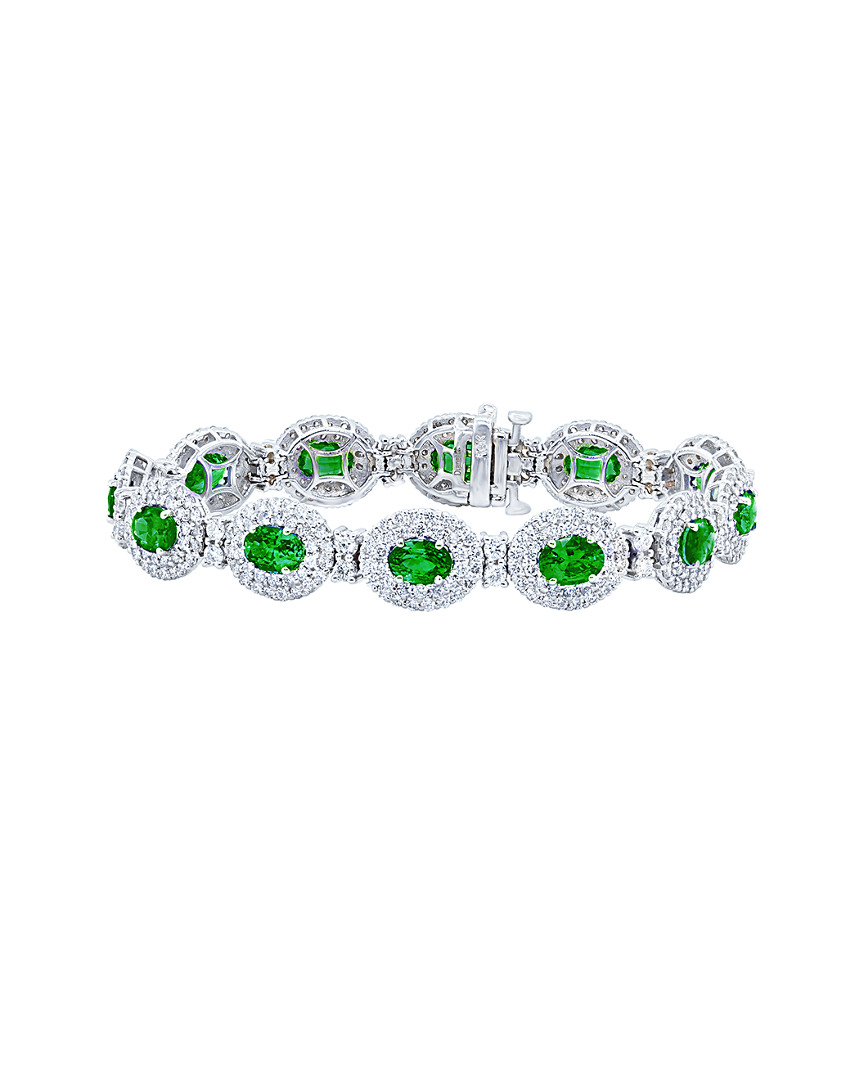 Diana M. Fine Jewelry 18k 19.00 Ct. Tw. Diamond & Emerald Bracelet