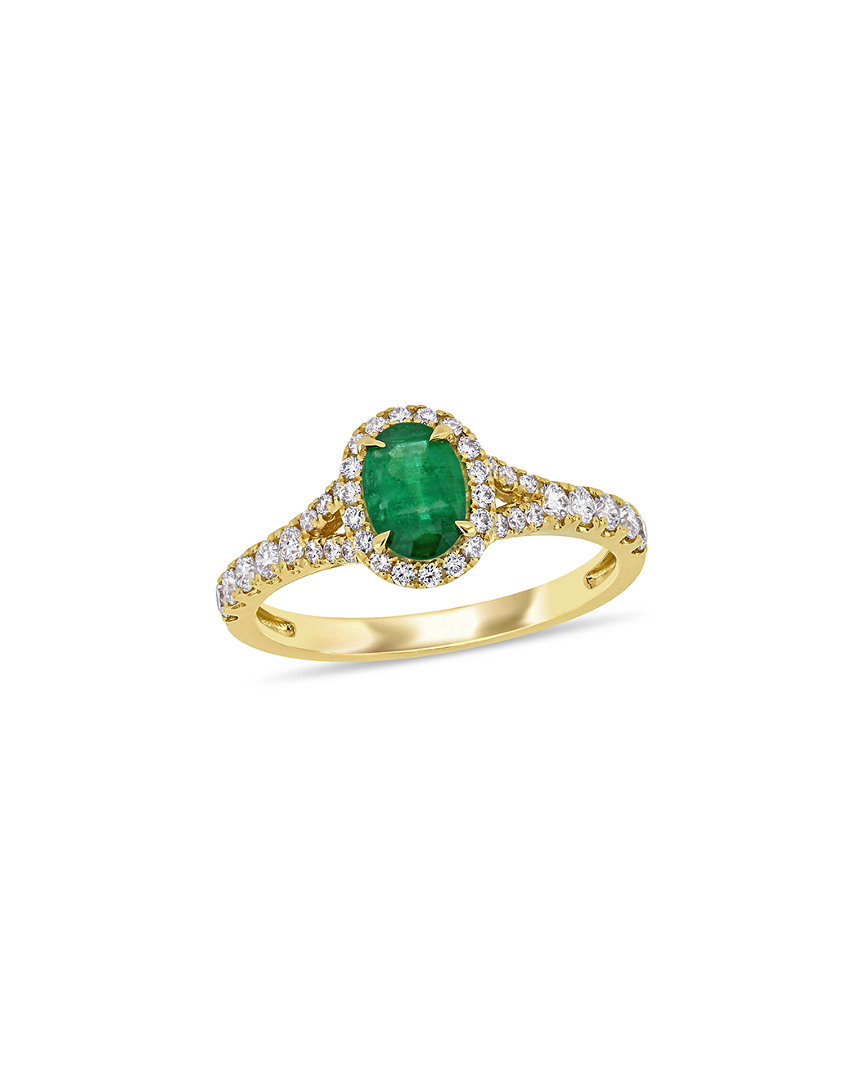 Rina Limor 14k 1.21 Ct. Tw. Diamond & Emerald Ring