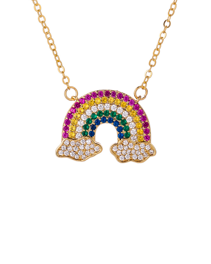 Eye Candy La Fly Me Over The Rainbow Cz Crystal Pendant Necklace