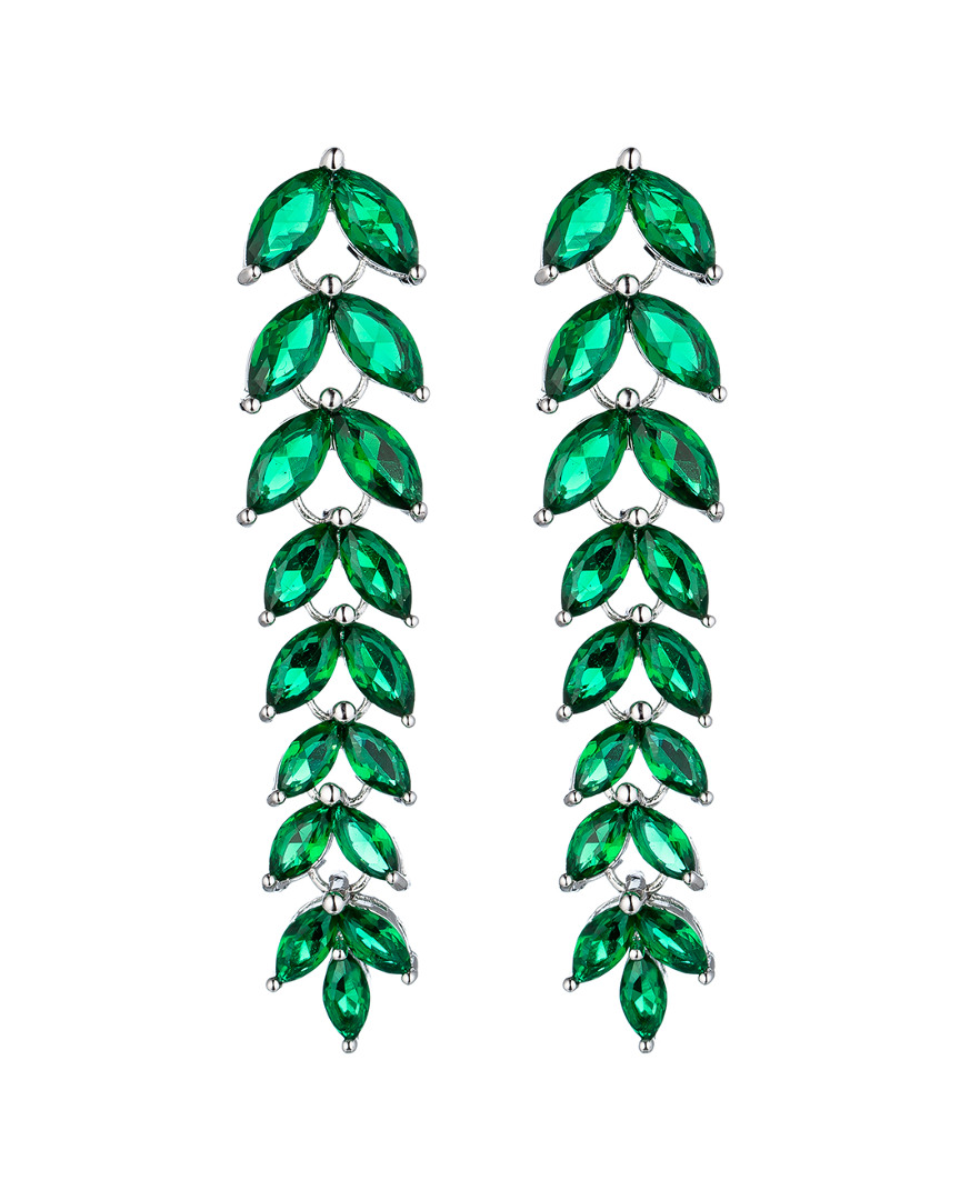 Eye Candy La Alice Emerald Green Cz Crystal Drop Earrings