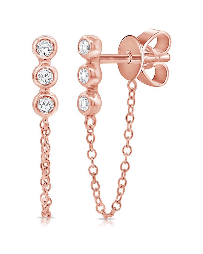 Sabrina Designs 14k Rose Gold 0.12 Ct. Tw. Diamond Dangle Earrings In Multi