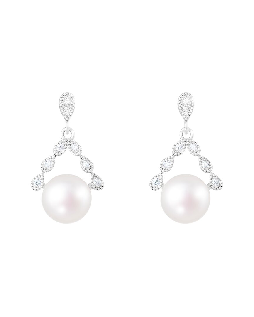 Splendid Pearls Silver 6.5-7mm Pearl Earrings