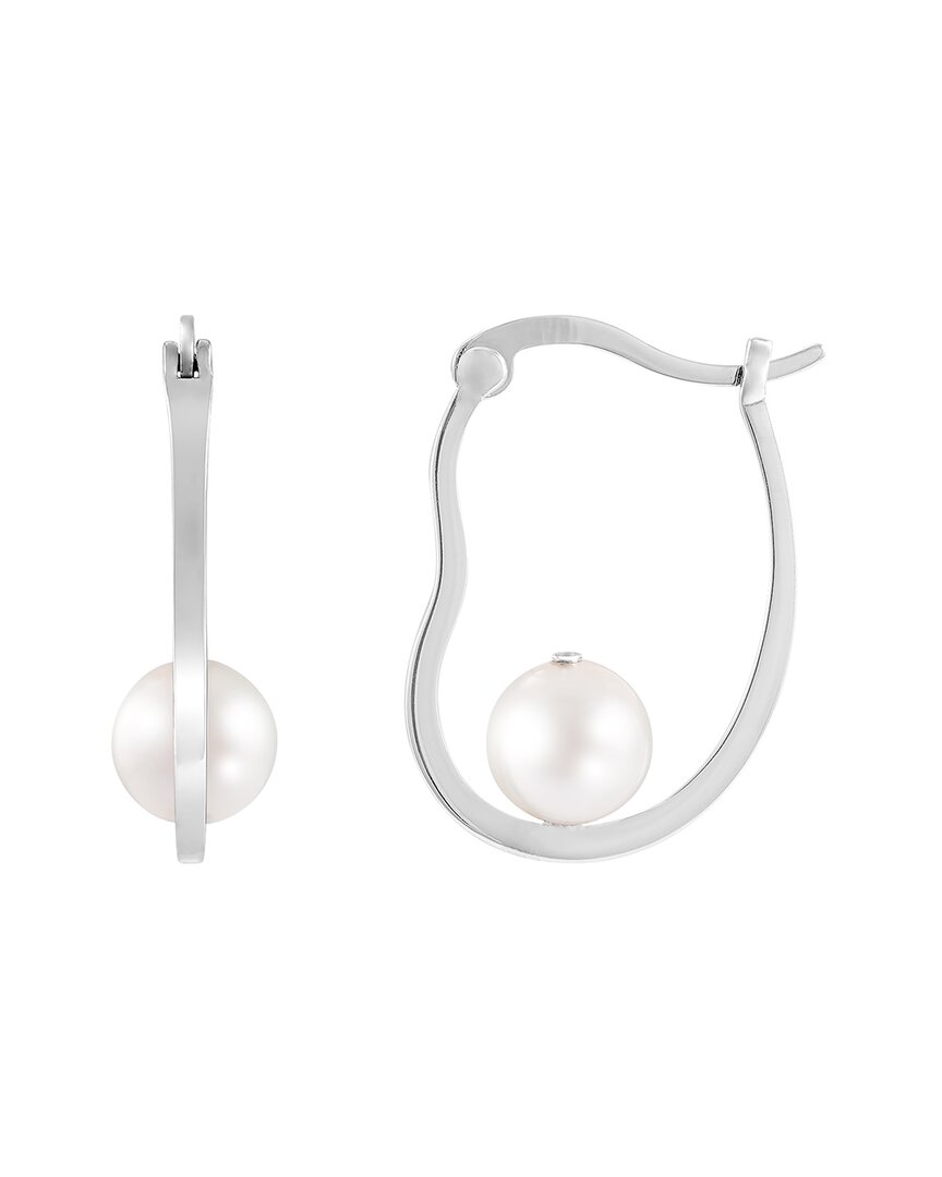 Splendid Pearls Silver 6.5-7mm Pearl Earrings