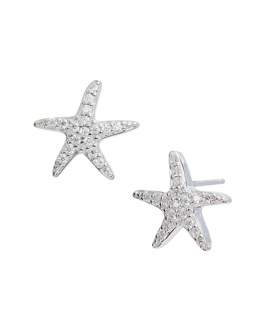 Savvy Cie Silver Cz Starfish Earrings