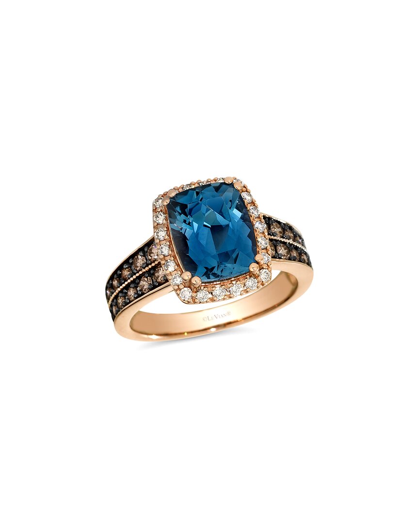 Le Vian ® Deep Sea Blue Topaz™ 14k Rose Gold 3.53 Ct. Tw. Diamond & London Blue Topaz Ring In Brown
