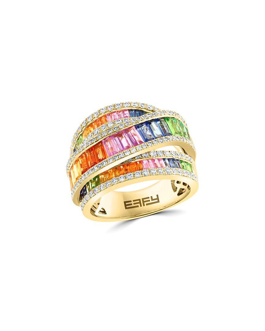 Effy Fine Jewelry 14K 4.20 ct. tw. Diamond & Multi Sapphire CZ Ring