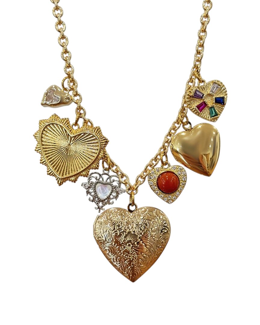 Alexie Of Athens Filled & Plated Cz Heart Charm Necklace