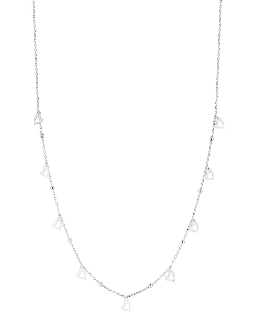 Glaze Jewelry Silver Heart Necklace In Metallic