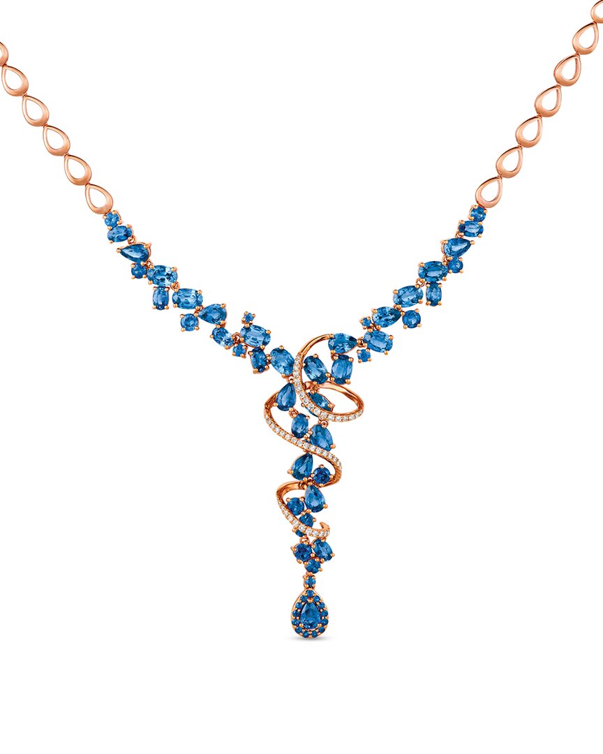 Le Vian 14k 14.61 Ct. Tw. Diamond & Blueberry Sapphire Statement Necklace