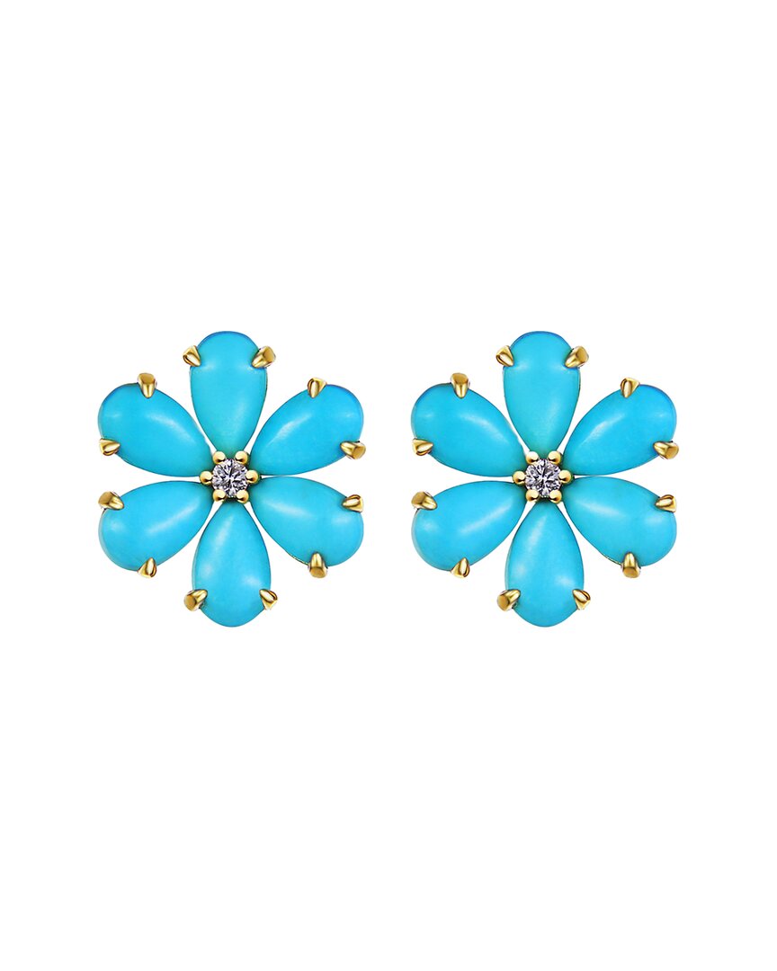 Kai Fine Jewelry 14K 2.43 ct. tw. Diamond & Turquoise Stud Earrings