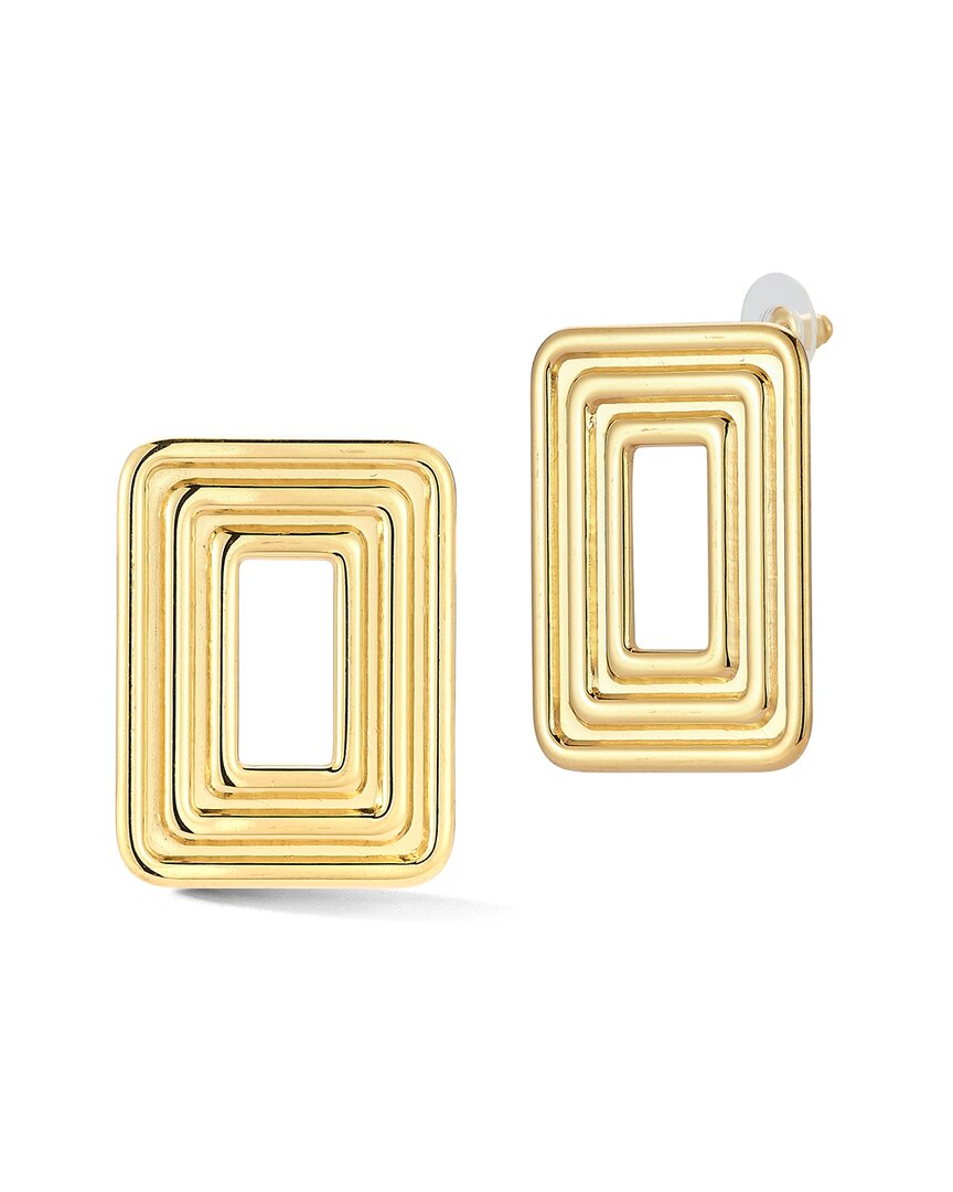 Glaze Jewelry Plated Stainless Steel Geometric Elongated Statement Stud Earrings