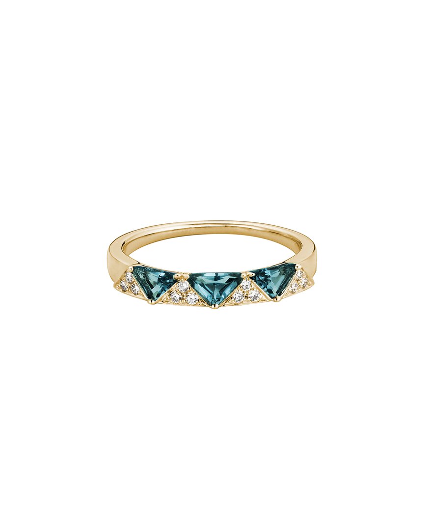 Diamond Select Cuts 14k 0.62 Ct. Tw. Diamond & London Blue Topaz Ring