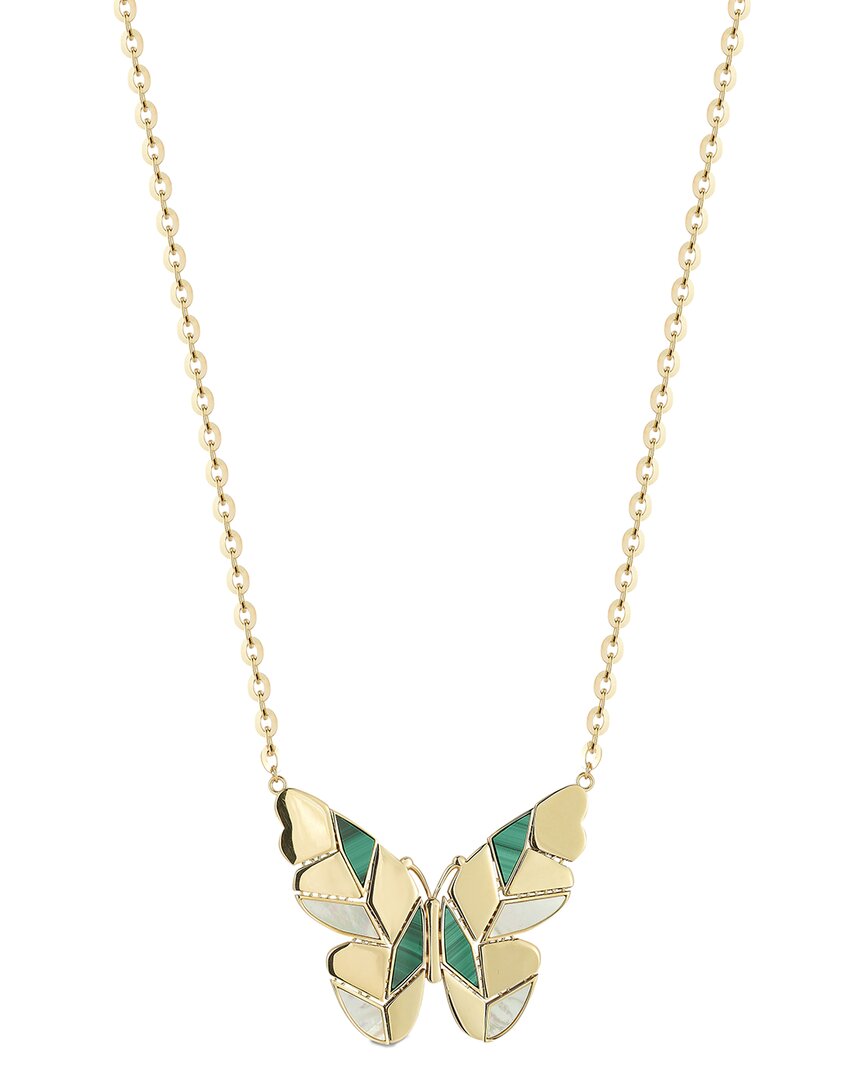 Ember Fine Jewelry 14k Malachite, Mother-of-pearl Necklace