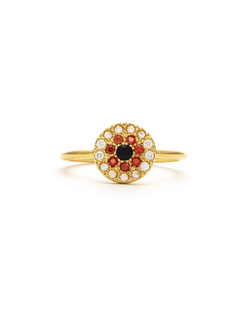 Shop Rivka Friedman 18k Plated Cz & Crystal Evil Eye Ring In Gold