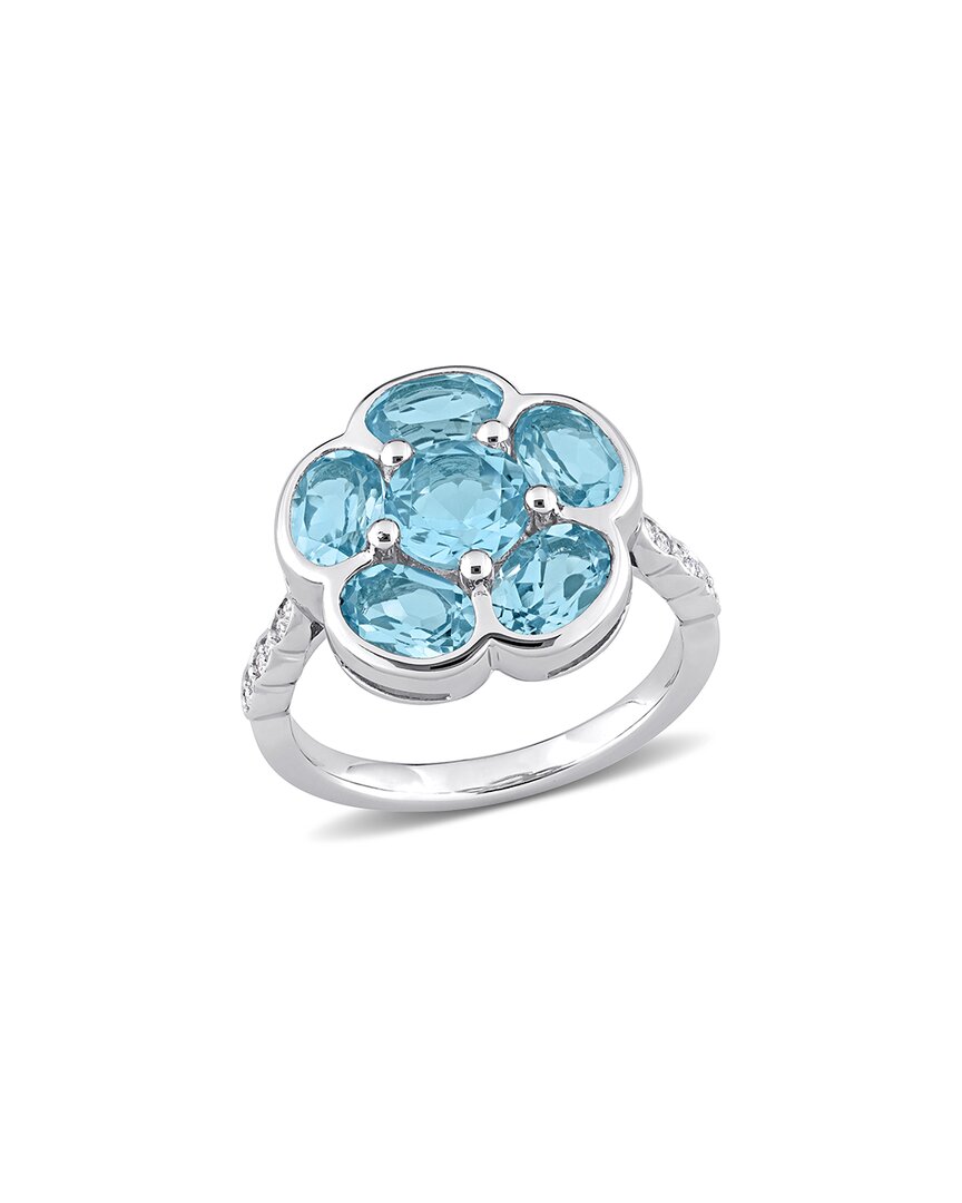 Rina Limor Silver 3.41 Ct. Tw. Diamond & Blue Topaz Ring