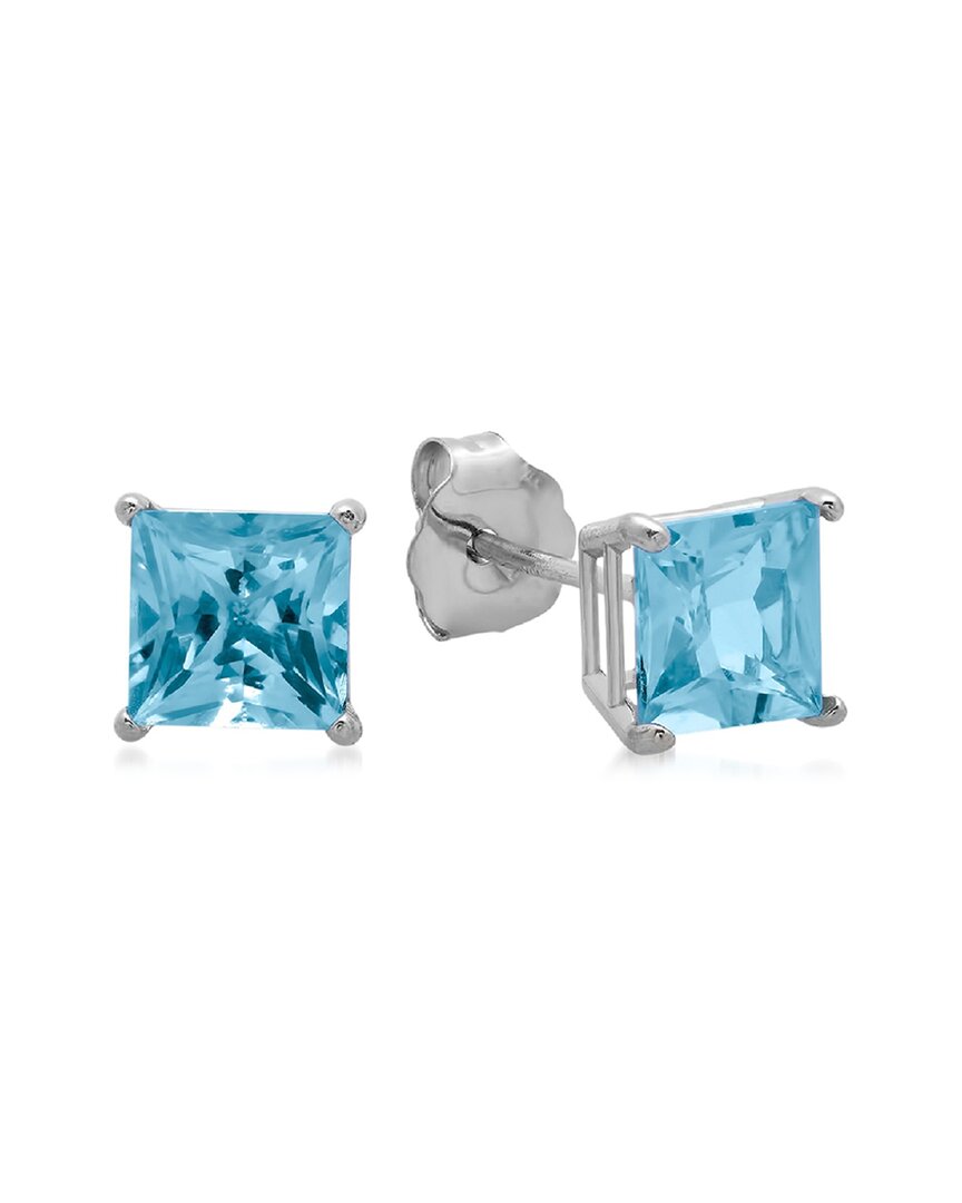 Maxcolor 10k 1.25 Ct. Tw. Blue Topaz Studs