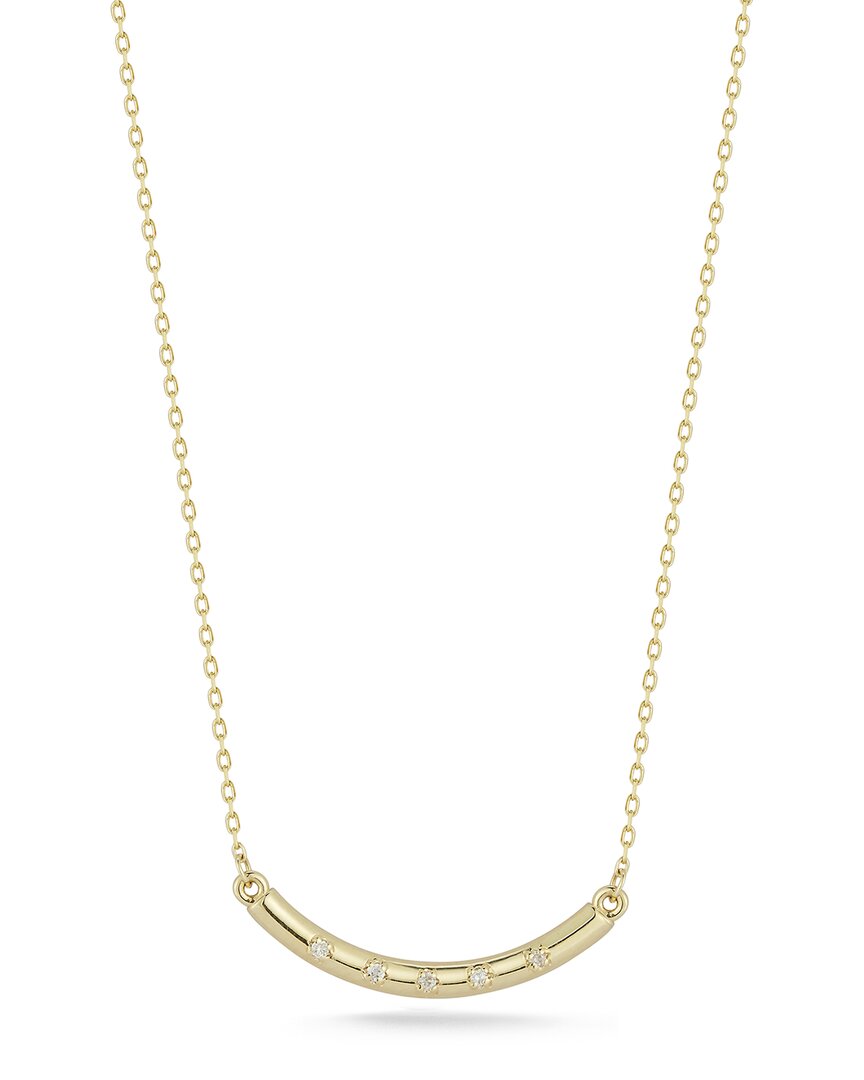 Shop Ember Fine Jewelry 14k 0.03 Ct. Tw. Diamond Curved Bar Necklace