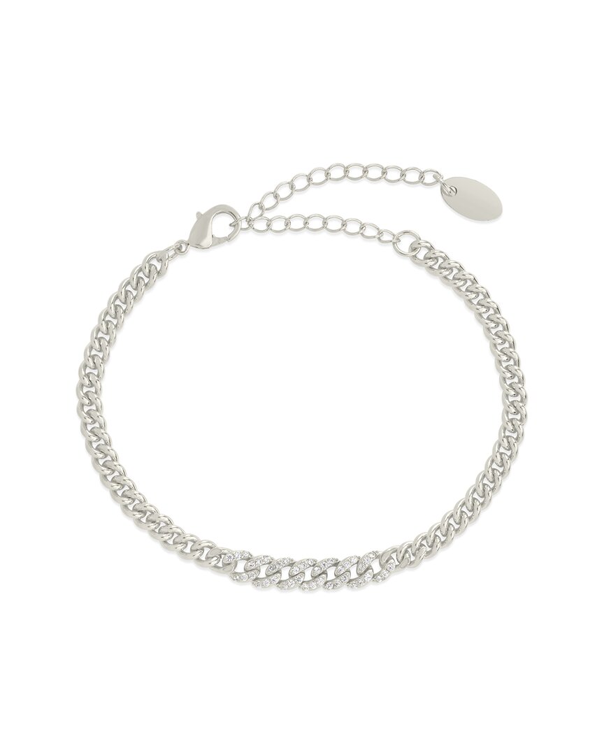 Sterling Forever Rhodium Plated Cz Winslow Chain Bracelet