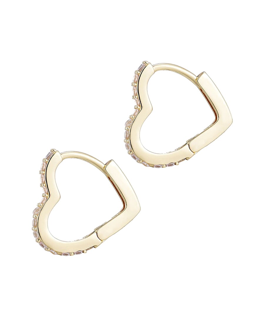 Adornia Cubic Zirconia Heart Huggie Hoop Earrings In Gold