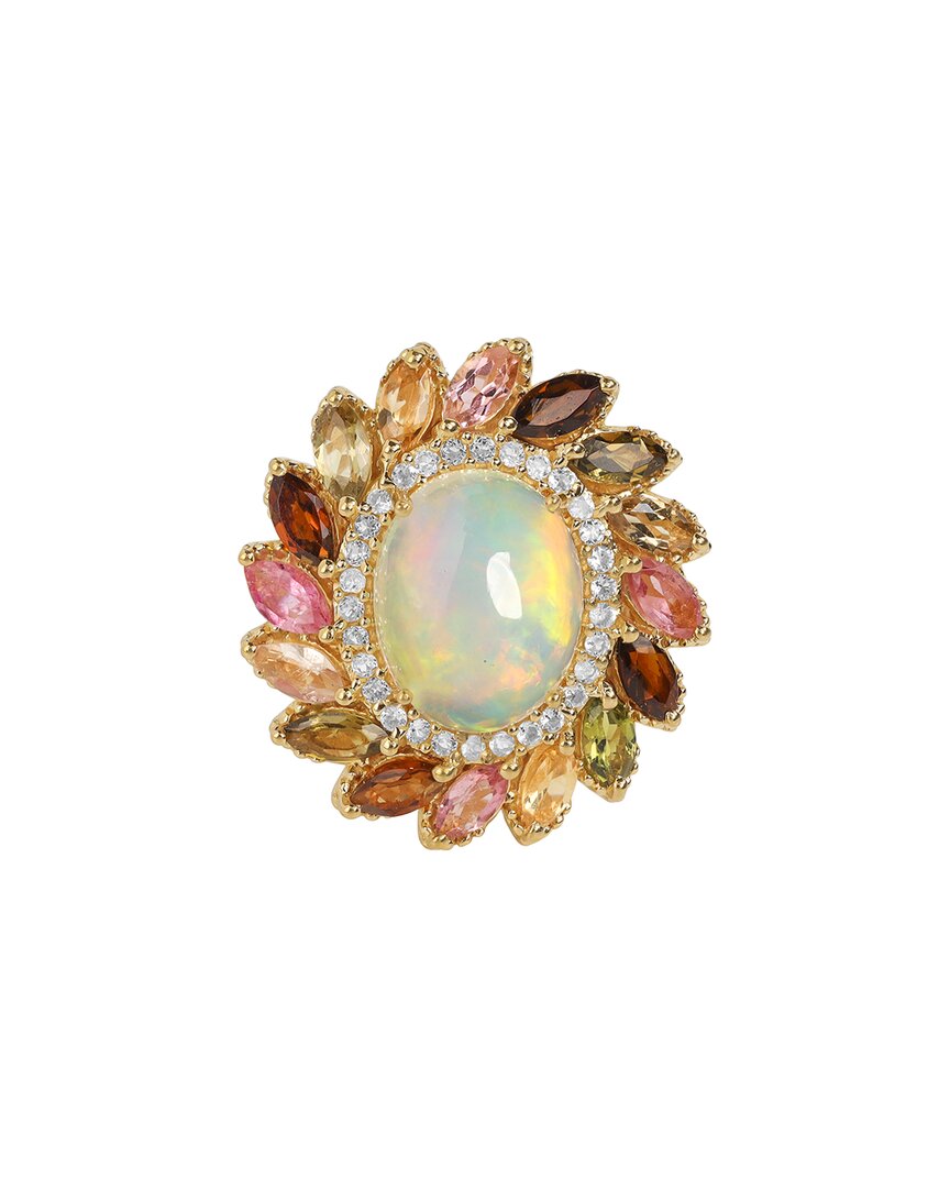 Tiramisu Gold Over Silver 1.24 Ct. Tw. Gemstone Ring