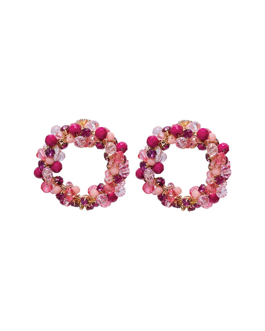 Carolina Herrera Cz Cluster Donut Earrings In Pink