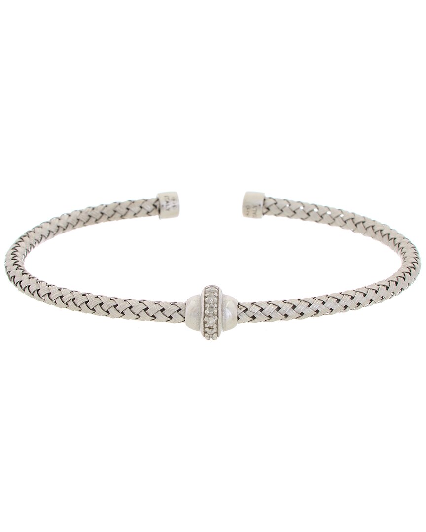 Meshmerise 18k Rose Gold Vermeil 0.1 Ct. Tw. Diamond Mesh Bangle