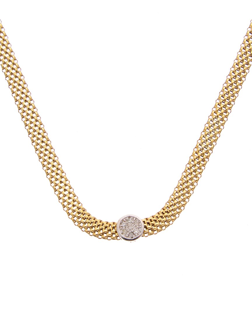 Meshmerise 18k Gold Vermeil 0.06 Ct. Tw. Diamond Mesh Choker Necklace