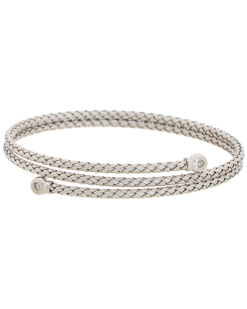 Meshmerise 18k Rose Gold Vermeil 0.04 Ct. Tw. Diamond Mesh Bangle