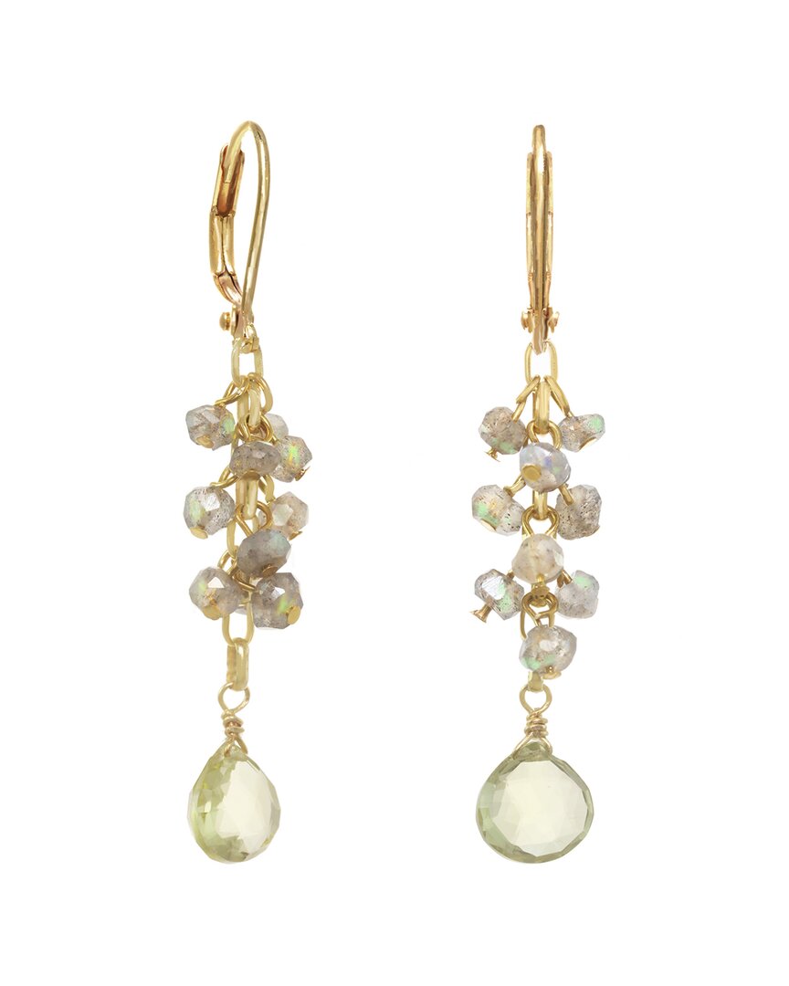 Rachel Reinhardt Gold Over Silver Gemstone Cluster Earrings