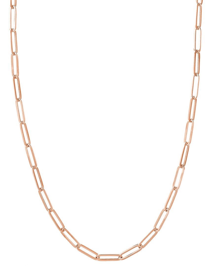 Pure Gold 14k Rose Gold Paperclip Necklace