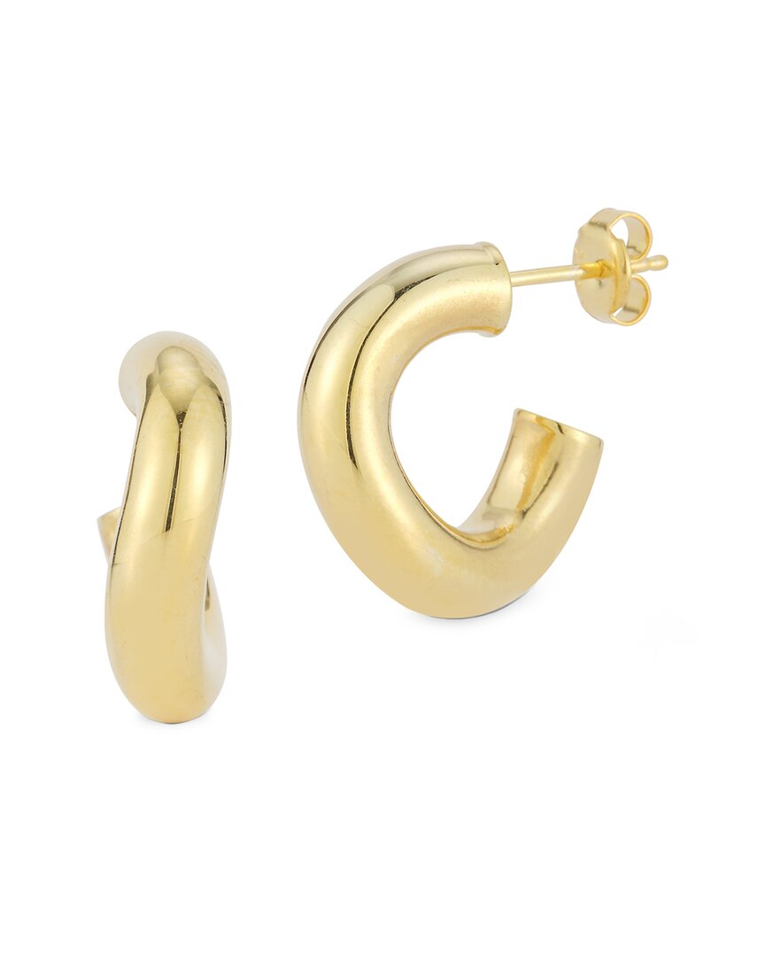 Chloe & Madison Chloe And Madison 14k Over Silver Small Wave Tube Hoops