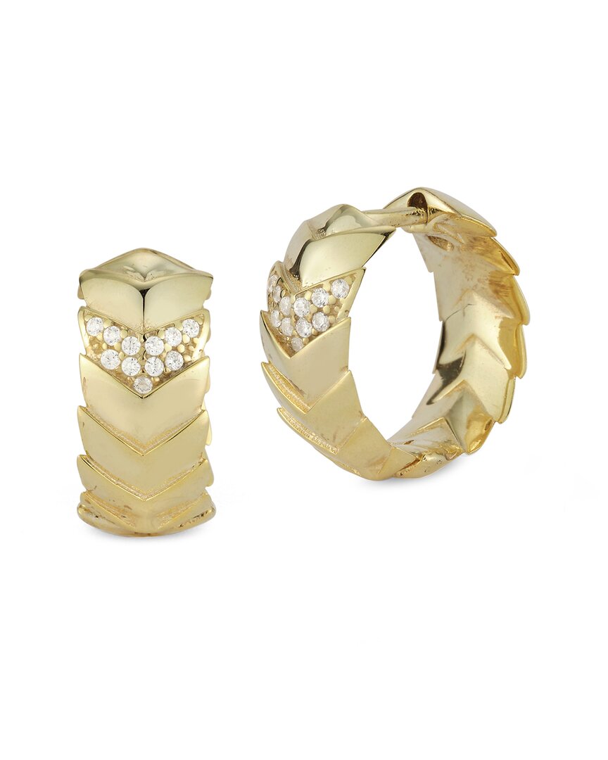 Chloe & Madison Chloe And Madison 14k Over Silver Cz Serpentine Huggie Earrings